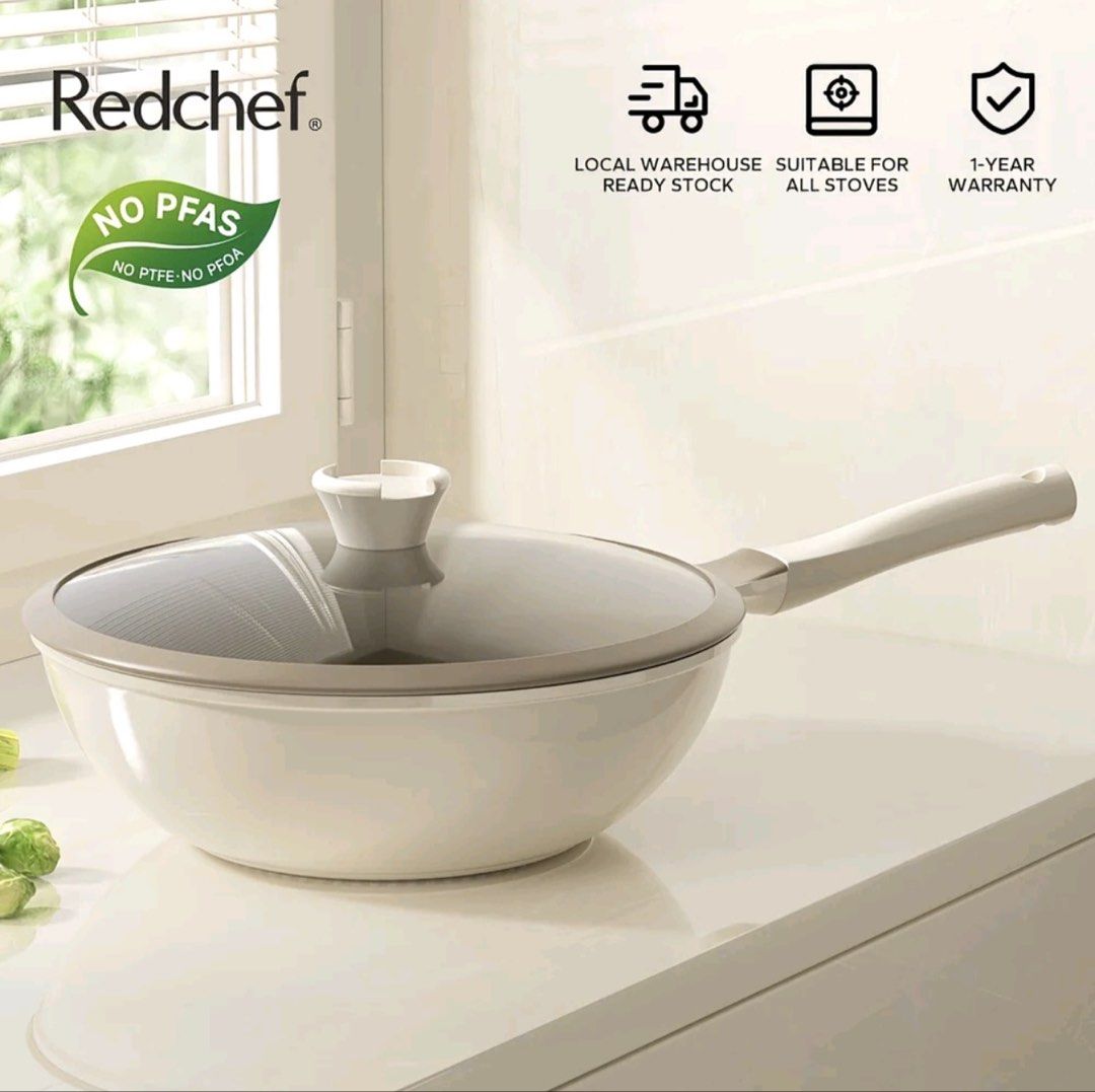Redchef Nonstick Ti-Ceramic Large Wok – 30cm (Category: Cookware & Accessories) located in Pasig City. Submitted by fashion.for.less (Listing ID 1459572244, Image 1). Description: Decluttering our kitchen and letting go of this item, purchased in April 2026. It is in pristine, like-new condition and has been well cared for. Box is not included..