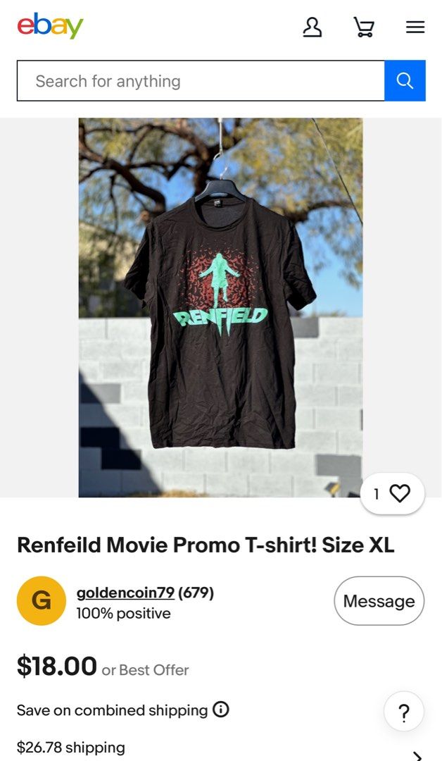Renfield 2023 Horror-Comedy Promo Tee - Medium (Category: Tshirts & Polo Shirts ) located in Bacoor. Submitted by Dakilang_Basurero (Listing ID 1459496236, Image 2). Description: 2023 Comedy Horror Film starring Nicolas Cage Promo Tee Medium 20x29 Issue: see last pic.