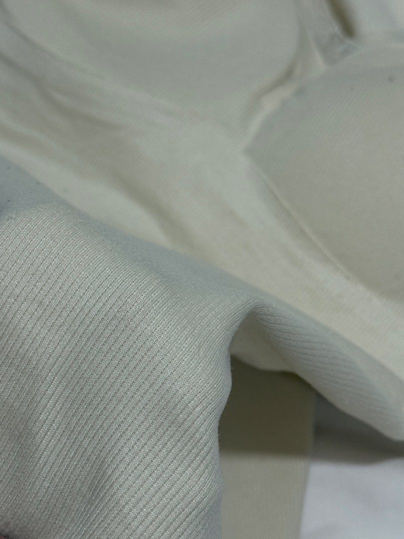 Ribbed Tank Top with Built-in Bra - Cream (Category: Sleeveless) located in Manila. Submitted by halsea (Listing ID 1459643276, Image 3). Description: - Cream ribbed tank top - Built-in bra for support - Comfortable and stretchy material - Perfect for layering or wearing solo - Simple design, easy to match - Ideal for casual outfits -m-l.