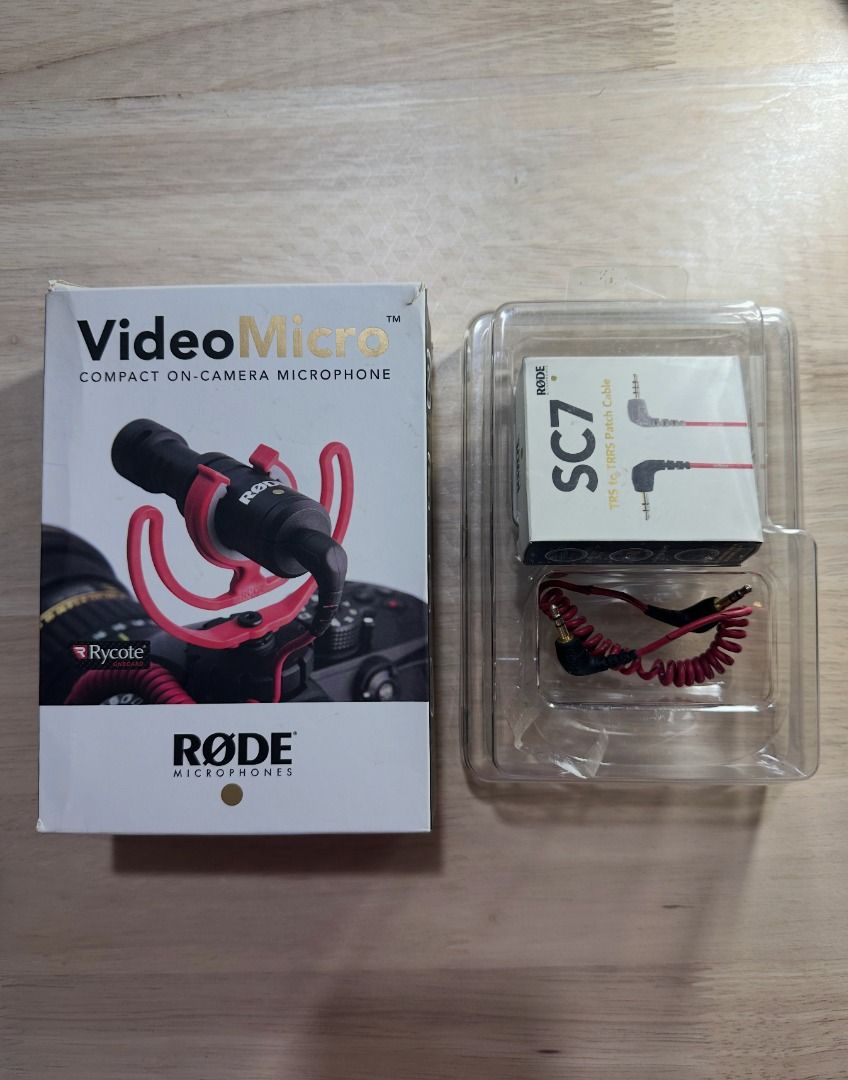 Rode VideoMicro Compact On-Camera Microphone with Accessories (Category: Microphones) located in General Trias. Submitted by neildebelen_ (Listing ID 1459649229, Image 3). Description: - Rode VideoMicro compact on-camera microphone - Minimal scratches from normal use - Includes furry windshield - Includes shock mount - All original packaging included - Fully functional / working properly Reason for selling: Decluttering / no longer using it.