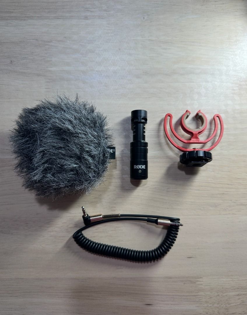 Rode VideoMicro Compact On-Camera Microphone with Accessories (Category: Microphones) located in General Trias. Submitted by neildebelen_ (Listing ID 1459649229, Image 1). Description: - Rode VideoMicro compact on-camera microphone - Minimal scratches from normal use - Includes furry windshield - Includes shock mount - All original packaging included - Fully functional / working properly Reason for selling: Decluttering / no longer using it.