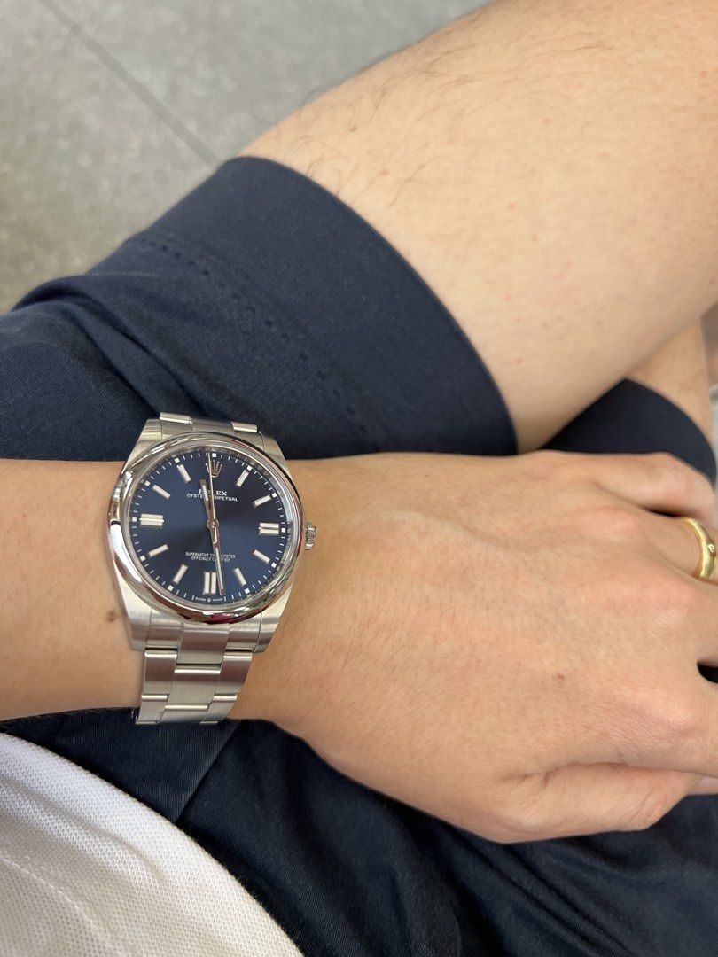 Oyster Perpetual 41 BLUE (Category: Watches) located in Singapore. Submitted by rerai (Listing ID 1459632436, Image 2). Description: - Rolex Oyster Perpetual 41 - Dated 2022 - 124300 - Stunning Blue Dial - Durable Stainless Steel Case & Bracelet - Classic & Versatile for Everyday Wear.