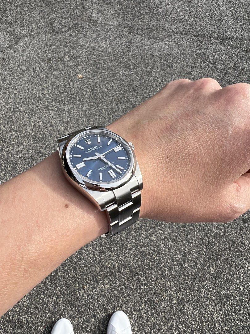 Oyster Perpetual 41 BLUE (Category: Watches) located in Singapore. Submitted by rerai (Listing ID 1459632436, Image 1). Description: - Rolex Oyster Perpetual 41 - Dated 2022 - 124300 - Stunning Blue Dial - Durable Stainless Steel Case & Bracelet - Classic & Versatile for Everyday Wear.