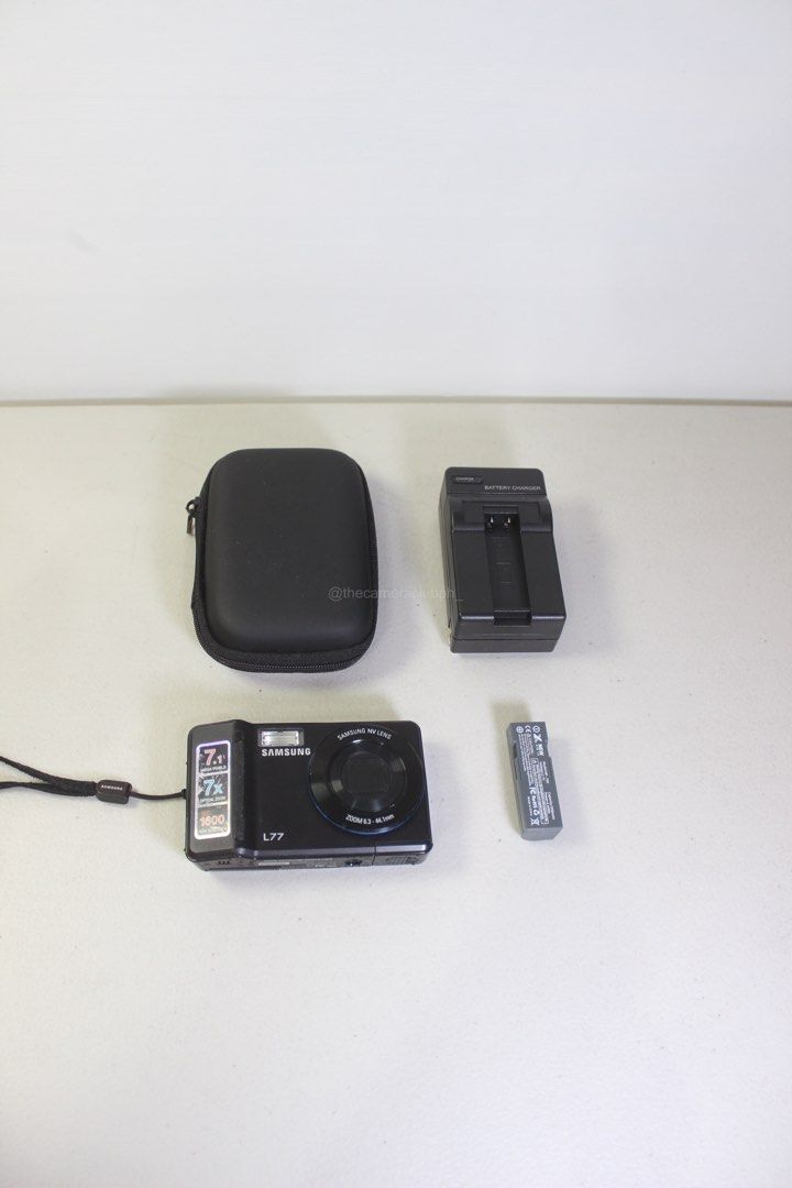 Samsung L77 7.1 MP Digital Camera (Category: Cameras) located in Tarlac. Submitted by thecouclub (Listing ID 1459600413, Image 2). Description: Samsung L77 7.1 MP Digital Camera ♡ ̆̈ CCD sensor ♡ ̆̈ built-in flash working ♡ ̆̈ movie mode (VGA) ♡ ̆̈ ASR digital image stabilization ♡ ̆̈ scene modes ♡ ̆̈ effects ♡ ̆̈ voice recording ♡ ̆̈ 7x optical zoom ♡ ̆̈ digital zoom ♡ ̆̈ date imprint ♡ ̆̈ 2.5” LCD display ♡ ̆̈ all buttons working ♡ ̆̈ clean sch