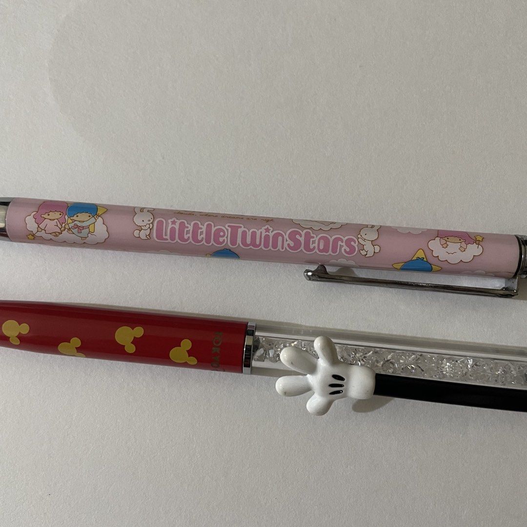 Sanrio LTS & Mickey Mouse Ballpen (As is) (Category: Stationery & School Supplies) located in Butuan. Submitted by paperlueur (Listing ID 1459531602, Image 2). Description: Di na nasulit, ubos na yata ink or what, palitan niyo nalang po.