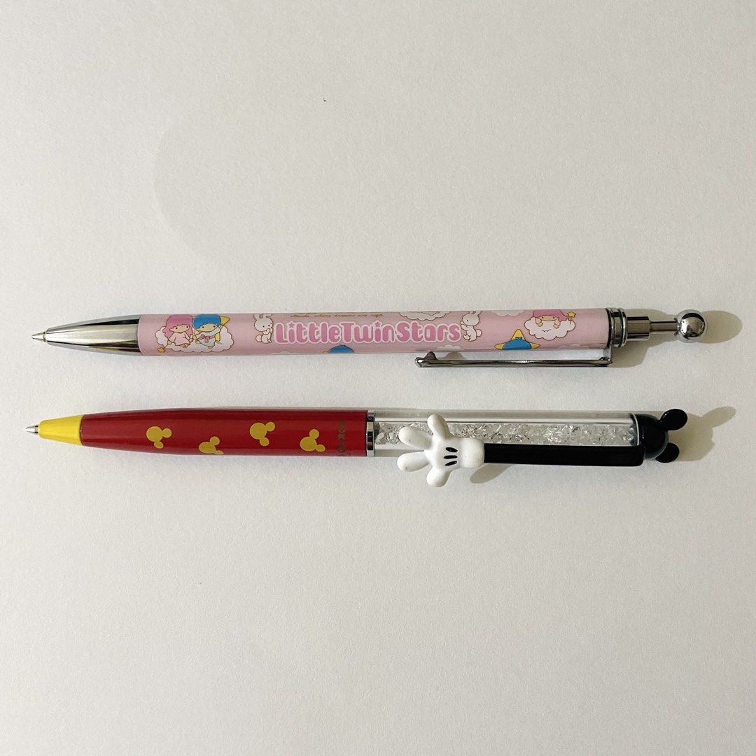 Sanrio LTS & Mickey Mouse Ballpen (As is) (Category: Stationery & School Supplies) located in Butuan. Submitted by paperlueur (Listing ID 1459531602, Image 1). Description: Di na nasulit, ubos na yata ink or what, palitan niyo nalang po.
