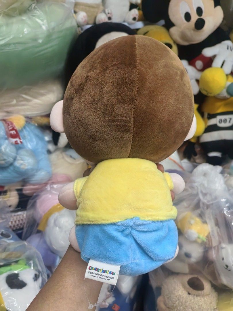 Shinchan Plush Toy Approx 30cm (Category: Plushies & Soft Toys) located in Paranaque City. Submitted by furugiyafinds (Listing ID 1459666110, Image 2). Description: - Adorable Shinchan plush toy - Approximately 30cm in height - Features Shinchan's iconic yellow shirt and blue shorts - Super soft and cuddly material - Ideal gift for any Shinchan anime enthusiast.