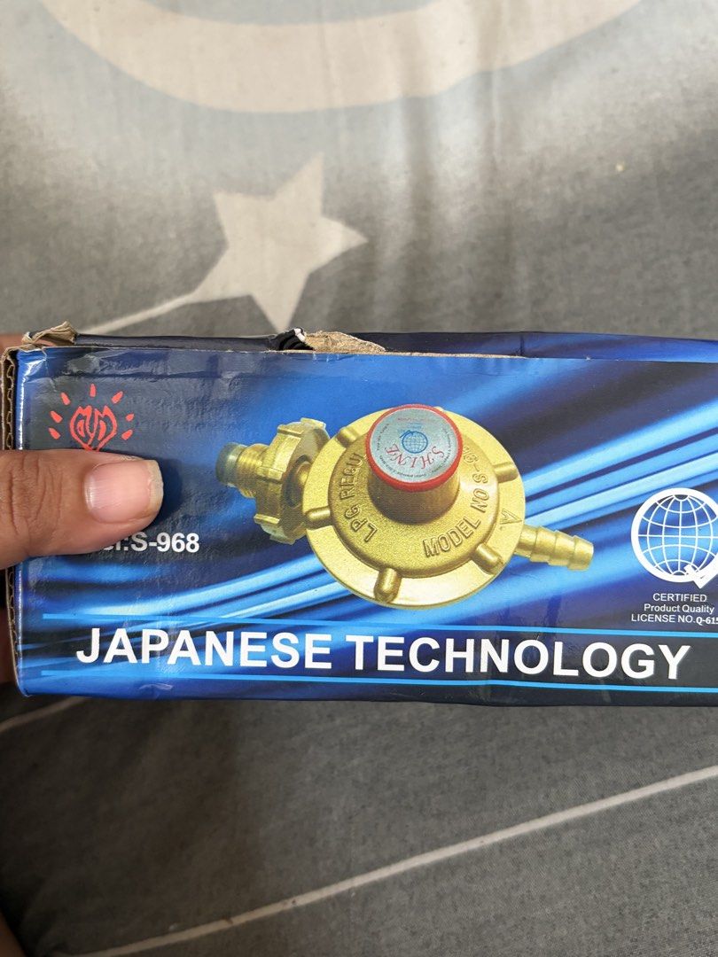 Shine LPS Gas Regulator Japanese Technology (Category: Other Kitchenware & Tableware) located in Manila. Submitted by genesaysss (Listing ID 1459604953, Image 2). Description: - Shine LPS Gas Regulator - Japanese Technology - Model: S-968 - Material: Brass - Suitable for LPG - Comes in original box Unused.