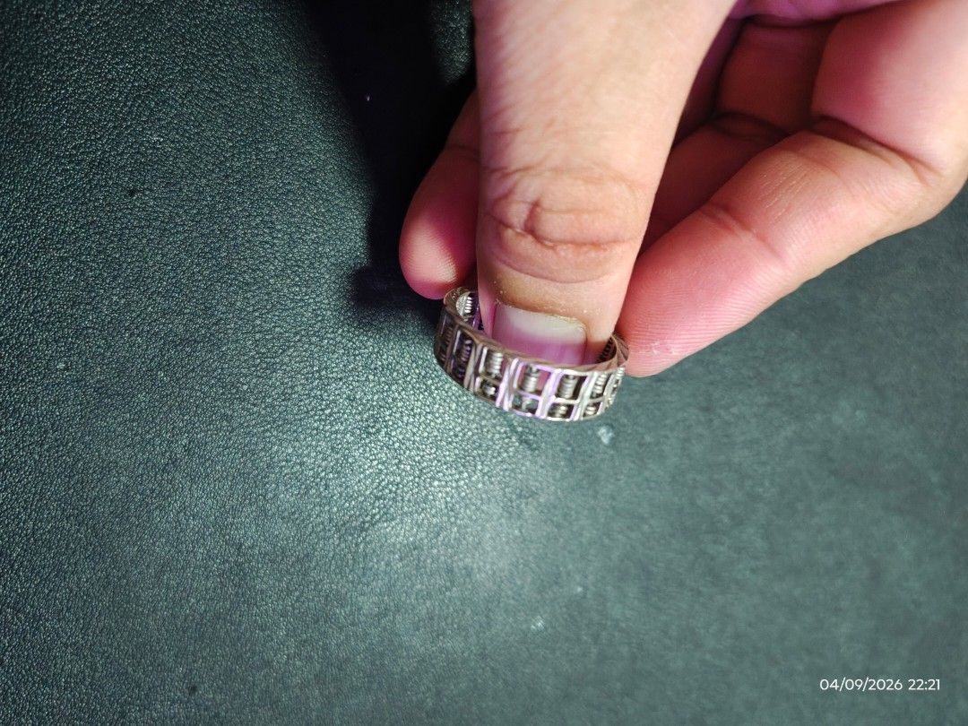 Silver Abacus Ring (Category: Jewelry) located in Singapore. Submitted by mrloyal (Listing ID 1459635593, Image 2). Description: Should be US Size 13. - Unique abacus design with squares and lines - Polished silver finish - Statement piece, perfect for adding an edgy touch - Wear it solo for maximum impact.