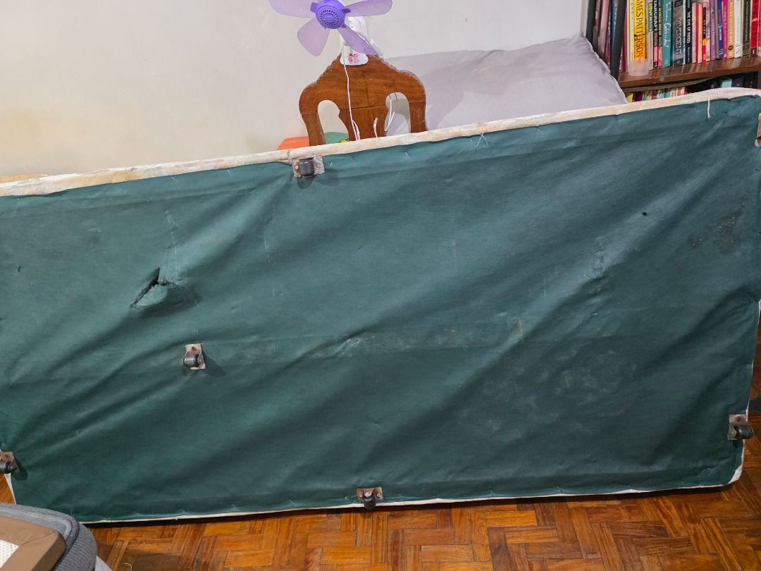 Single Mattress (Category: Bed Frames & Mattresses) located in Caloocan City. Submitted by clevergem.7897e2 (Listing ID 1459544802, Image 3). Description: Used single mattress with floral pattern. Underside has tears. Selling as is. Pickup only..