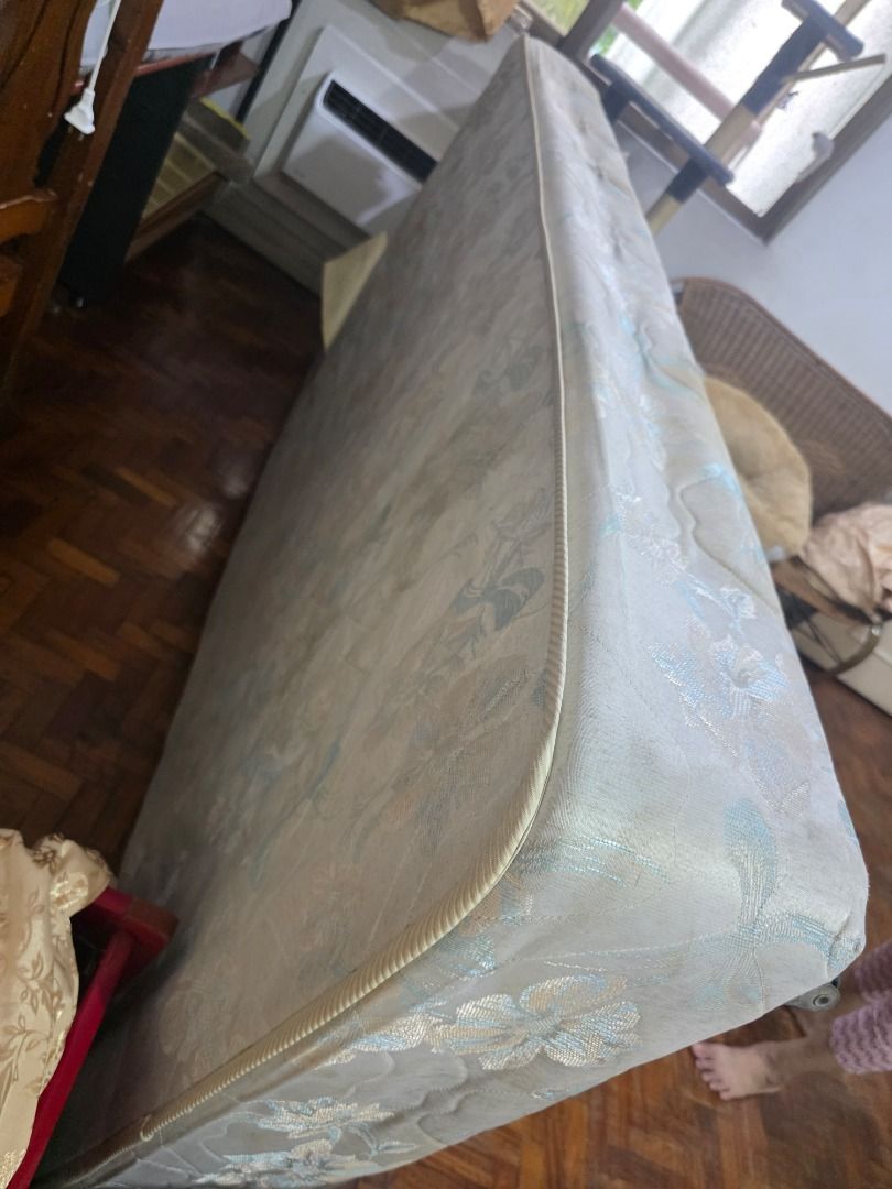 Single Mattress (Category: Bed Frames & Mattresses) located in Caloocan City. Submitted by clevergem.7897e2 (Listing ID 1459544802, Image 1). Description: Used single mattress with floral pattern. Underside has tears. Selling as is. Pickup only..
