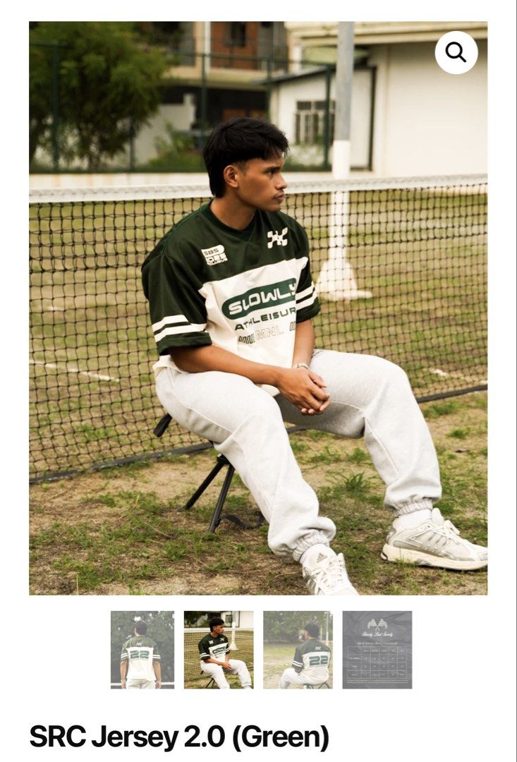 Slowly But Surely - SRC Jersey 2.0 (Green) - Oversized Mesh (Category: Activewear) located in Mandaluyong City. Submitted by _s3ll3r (Listing ID 1459600764, Image 1). Description: - Size 2XL - SRC Jersey 2.0 in Green - Boxy, oversized fit - Made of breathable mesh fabric - Ideal for casual outfits.