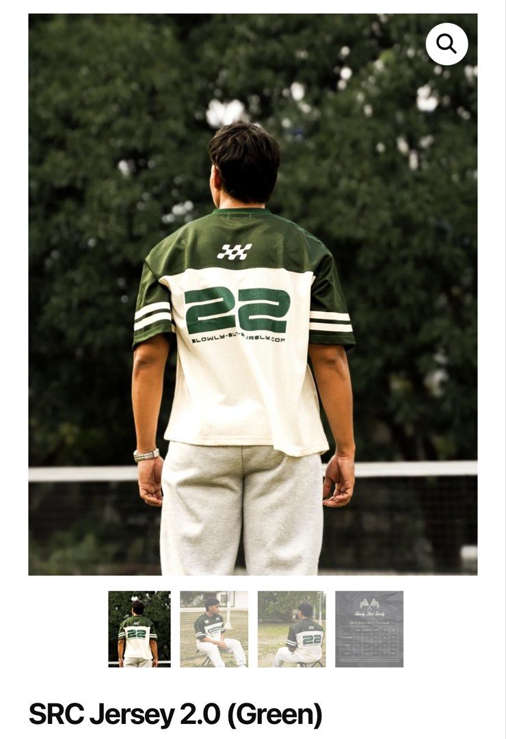 Slowly But Surely - SRC Jersey 2.0 (Green) - Oversized Mesh (Category: Activewear) located in Mandaluyong City. Submitted by _s3ll3r (Listing ID 1459600764, Image 2). Description: - Size 2XL - SRC Jersey 2.0 in Green - Boxy, oversized fit - Made of breathable mesh fabric - Ideal for casual outfits.