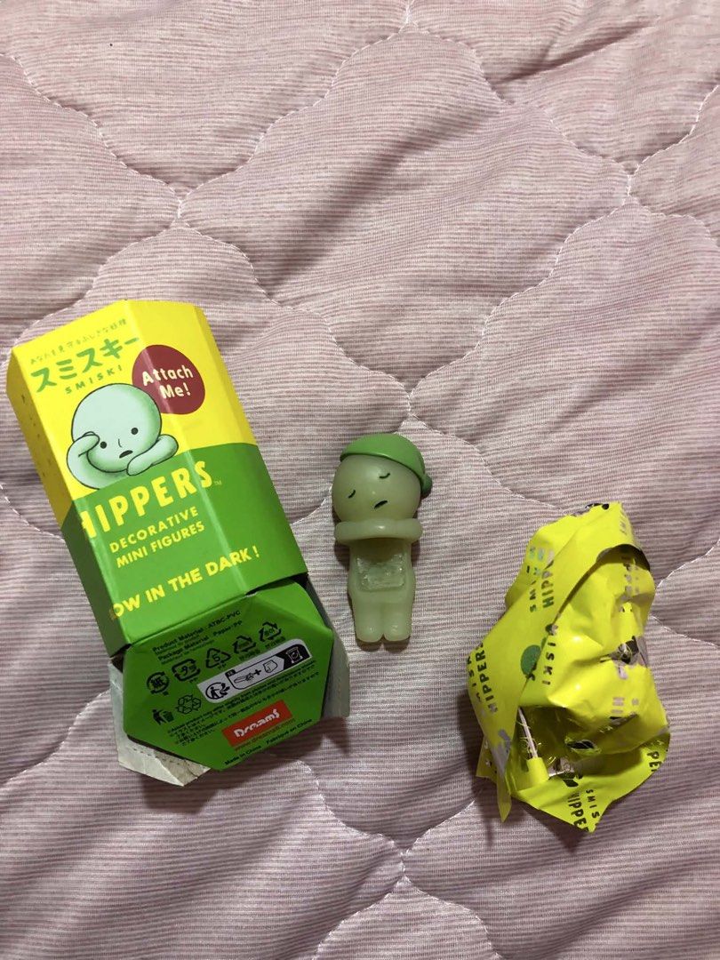 Smiski Hippers Dozing Off (Category: Designer & Blind Box Toys) located in Cavite. Submitted by keight. (Listing ID 1459684166, Image 1). Description: Smiski Hippers Complete inclusions (box and foil) Used adhesive ₱350 Loc: general trias, cavite.
