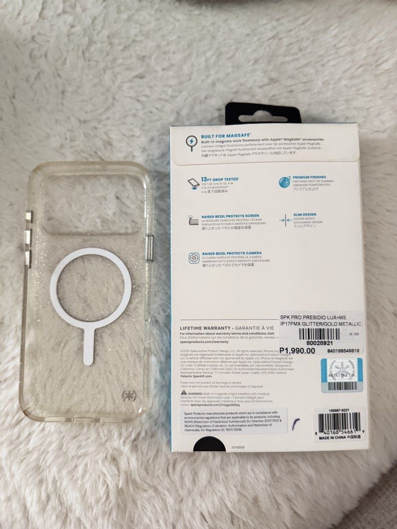 Speck Glitter Lux 17PM (Category: Cases & Sleeves) located in Paranaque City. Submitted by ajseannn (Listing ID 1459524637, Image 2). Description: FS: Original Speck Glitter Clear Case ✨ RFS: Not using it anymore. Selling for ₱1,000 only! .