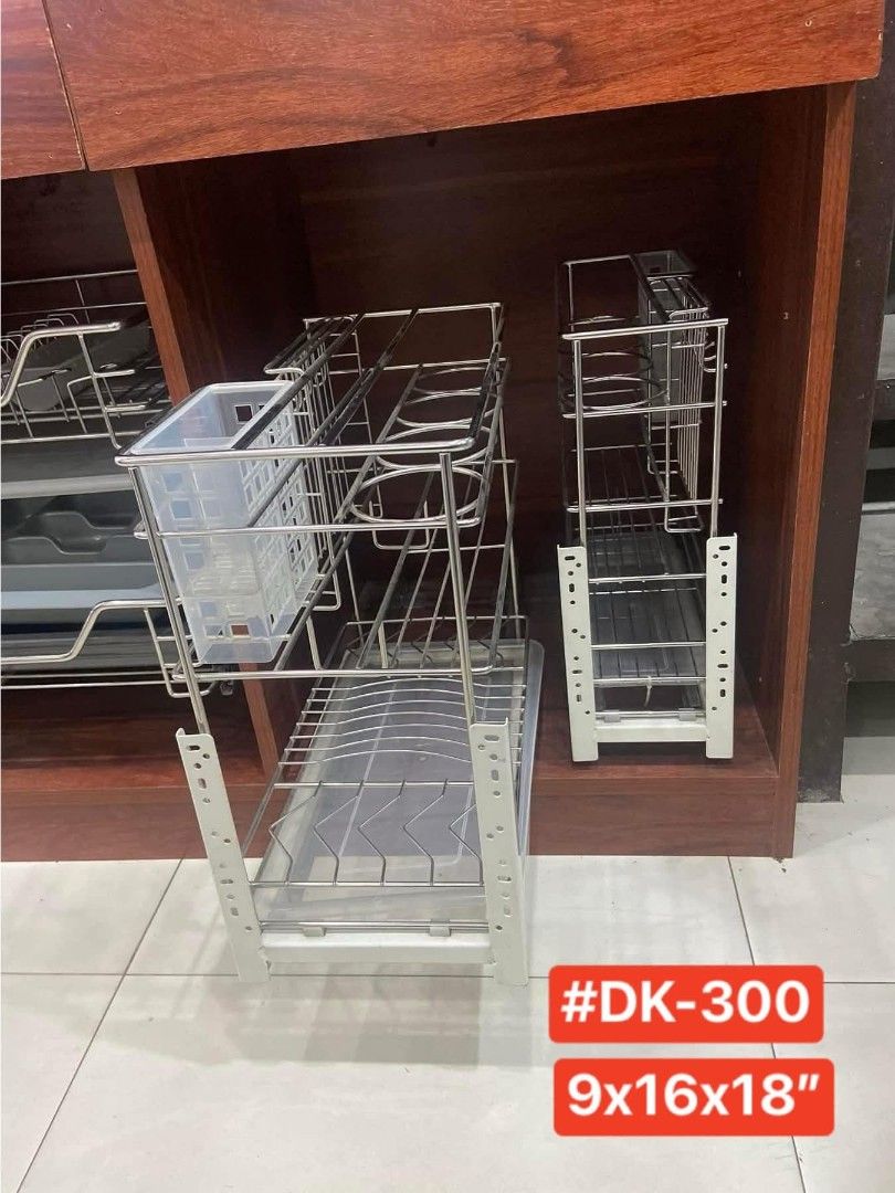 Spice rack organizer (Category: Bathroom & Kitchen Fixtures) located in Manila. Submitted by brightstar.b55721 (Listing ID 1459584599, Image 2). Description: 3-Layer Pull-Out Kitchen Cabinet Basket – DK-150 3L ❗️❗️Upgrade your kitchen storage with this 3-layer pull-out cabinet basket organizer, designed to maximize unused cabinet space while keeping kitchen essentials neatly arranged. 💥Product Features: Model: DK-150 3L Dimensions: 19 × 5 × 20.5