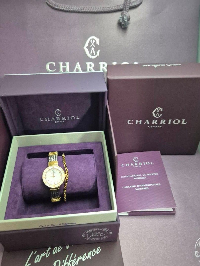 🇨🇭St Tropez Slim Watch charriol (Category: Luxury Watches) located in Manila. Submitted by authenticbagswatchesco (Listing ID 1459599786, Image 3). Description: St Tropez Slim Watch -BEST Seller With genuine natural diamonds Mother of pearl dial 25mm diameter Yellow gold and silver Price Php: 113,999.00 + Free Shipping ✅for sure buyer 50% down payment Ship via LBC COD/LBC Pick up branch 🇨🇭100% Swiss made 😍 MONEYBACK iF PROVEN FAKE‼️ ❌Mall SR