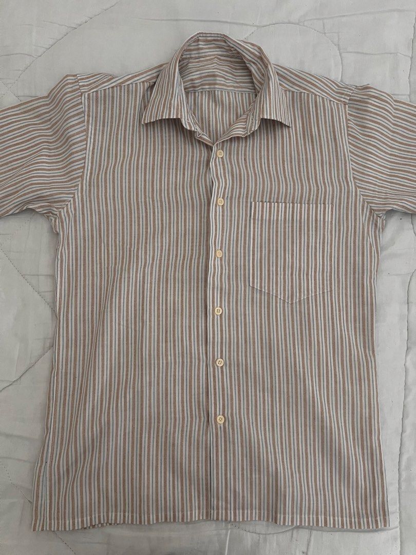 Striped Short Sleeve Button Up Shirt (Category: Formal Shirts) located in Taguig. Submitted by gingerderp (Listing ID 1459556057, Image 1). Description: Button up features the coolest color combination of stripes and can be worn alone or to layer! Perfect for the BER month's season! Grab now :) .