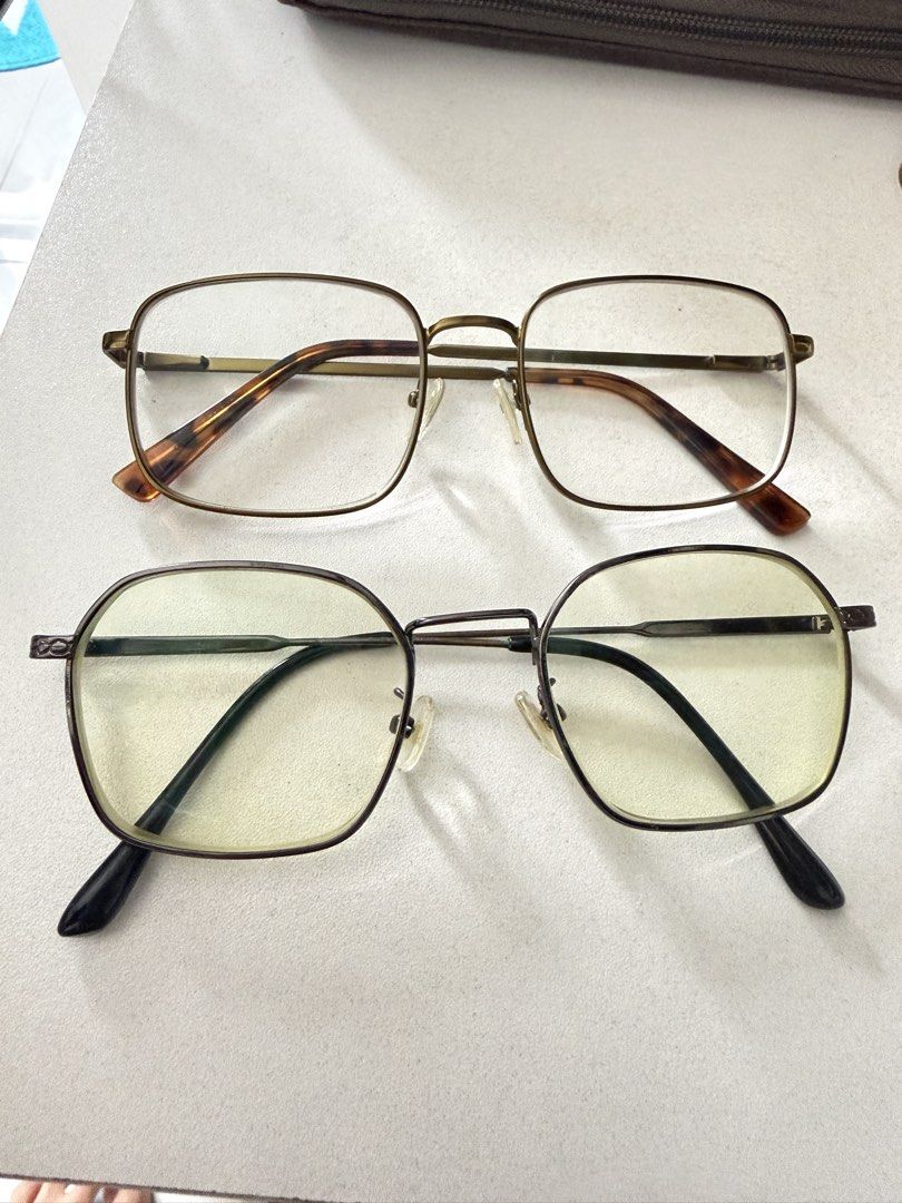 Sunnies Studios Vito Eyeglasses - Rye Color (Category: Sunglasses & Eyewear) located in Binan City. Submitted by wornbygwen (Listing ID 1459520127, Image 1). Description: - Bundle of 2 eyeglasses - Top pair: Sunnies Studios Vito in Rye (gold frame, tortoise shell arms) - Bottom pair: EO Round metal frame .