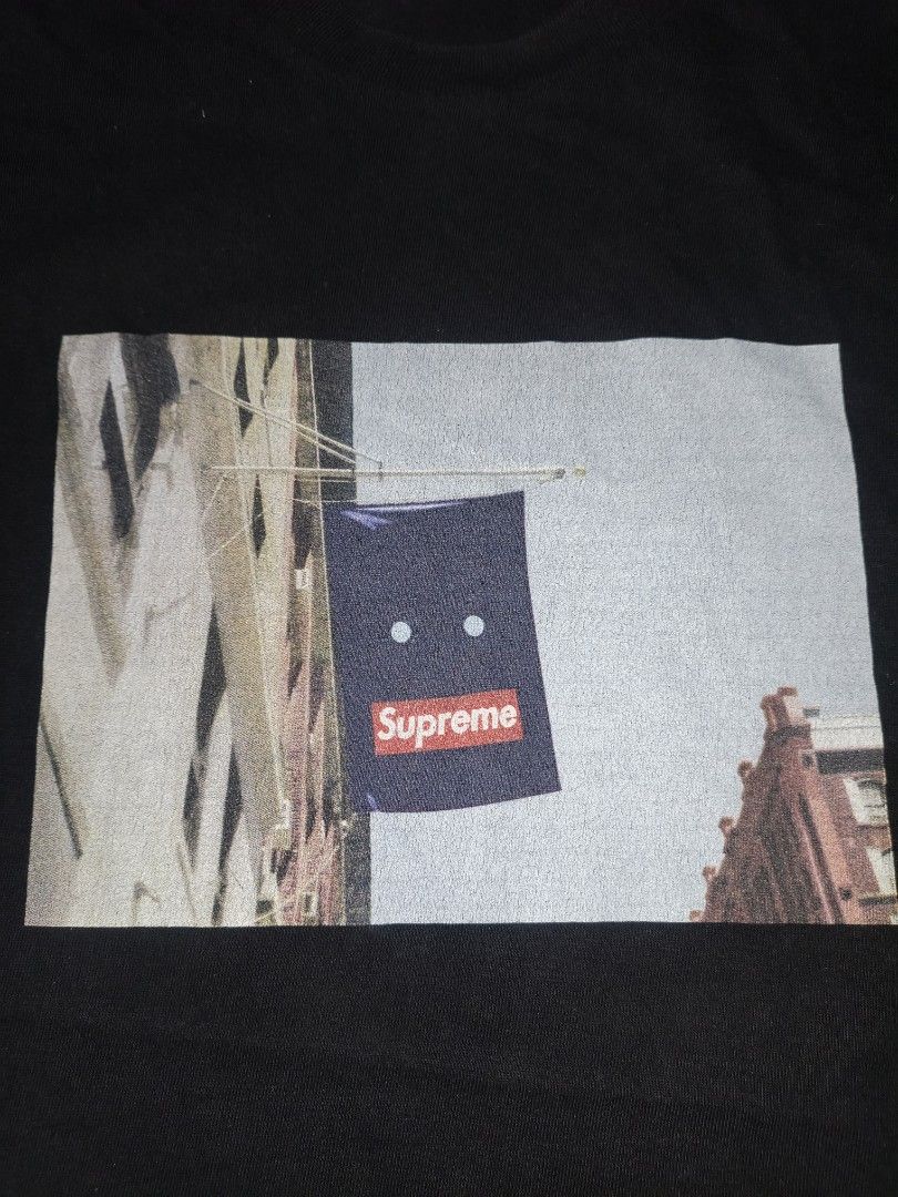 Supreme Graphic T-Shirt Size S (Category: Tshirts & Polo Shirts ) located in Narvacan. Submitted by picky_looter (Listing ID 1459634770, Image 2). Description: - Authentic Black Supreme T-Shirt - Size: S (check measurements in photos) - Material: 100% Pre-shrunk Cotton - Features: Eye-catching graphic print on the front - Style: Ideal for everyday casual wear - Condition: Excellent (refer to actual photos for details).