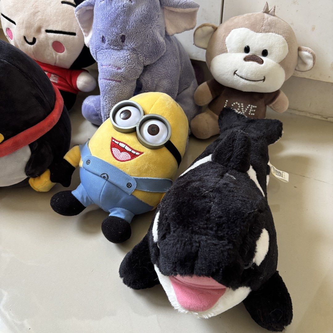 take all plushies (Category: Plushies & Soft Toys) located in Manila. Submitted by lavieelle (Listing ID 1459616973, Image 3). Description: - take all branded plushies for 500 - small to medium size, fluffy & mallow - per piece is 100 pesos - includes pucca, minion, monkey, tencent penguin, lumpy heffalump, orca whale - boight internationally, no flaws - rfs: decluttering.