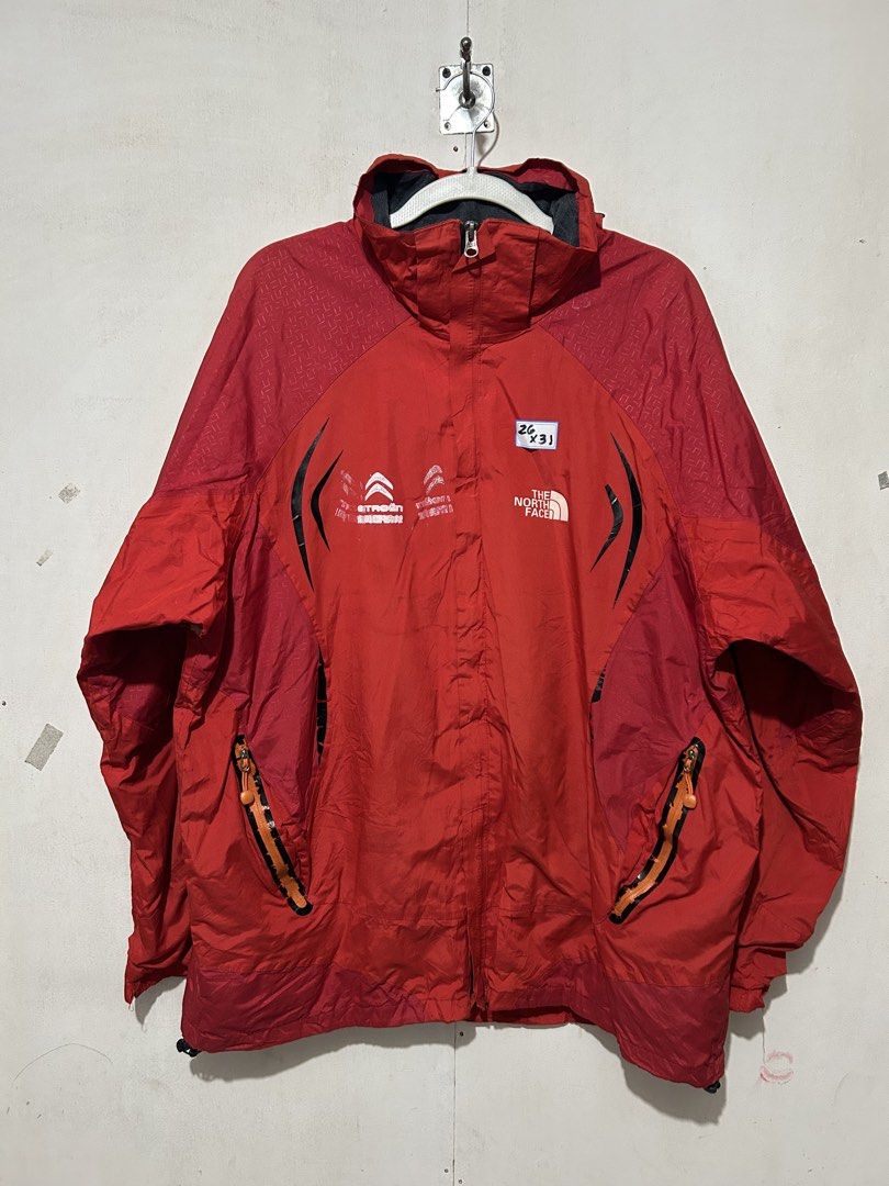 The North Face Summit Series Red Jacket (Category: Coats, Jackets and Outerwear) located in Mandaluyong City. Submitted by 0lg2026 (Listing ID 1459688070, Image 1). Description: - Red The North Face Summit Series jacket - Features North Face logo on front and back - Includes Citroen branding on the front - Equipped with zippered pockets - Ideal for outdoor activities - Tag indicates size 2XL (approximate fit).