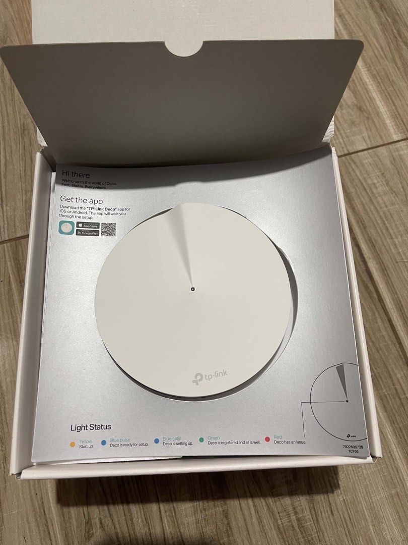TP-Link Deco Router Mesh Wi-Fi System (Category: Networking) located in Malaybalay. Submitted by schylrlvrs (Listing ID 1459573193, Image 2). Description: - TP-Link Deco Mesh Wi-Fi System - One Deco unit included - Power adapter and Ethernet cable provided - Quick installation guide for easy setup - Simple setup via the TP-Link Deco app - Achieve fast and stable Wi-Fi coverage everywhere in your home - Ideal for improving your home network For Sa