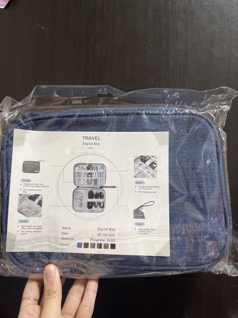 Travel Digital Bag Organizer Pouch (Category: Purses & Pouches) located in Manila. Submitted by shoppinggems (Listing ID 1459687156, Image 2). Description: - Keep your tech accessories tidy with this travel digital bag. - Multiple compartments and elastic straps to hold cables, chargers, and other small items. - Durable polyester 300D material. - Great for organizing your essentials when you're on the go. - Easy to pack and find what you need..