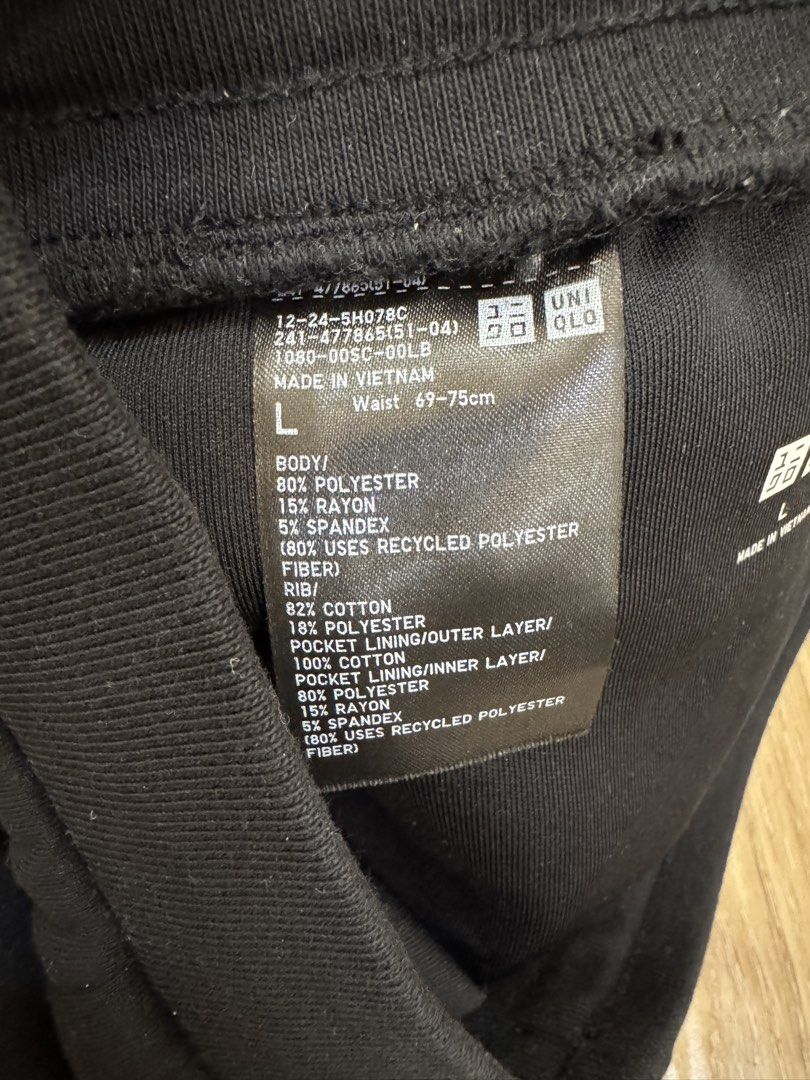 Uniqlo Sweat Straight Pants (Black) (Category: Other Bottoms) located in Quezon City. Submitted by shopmisha (Listing ID 1459578917, Image 2). Description: Size: L (can fit M) Used once Price in store: 1990 Loc: QC MOP: Gcash / BPI MOD: Lalamove/Grab/Gogoxpress.