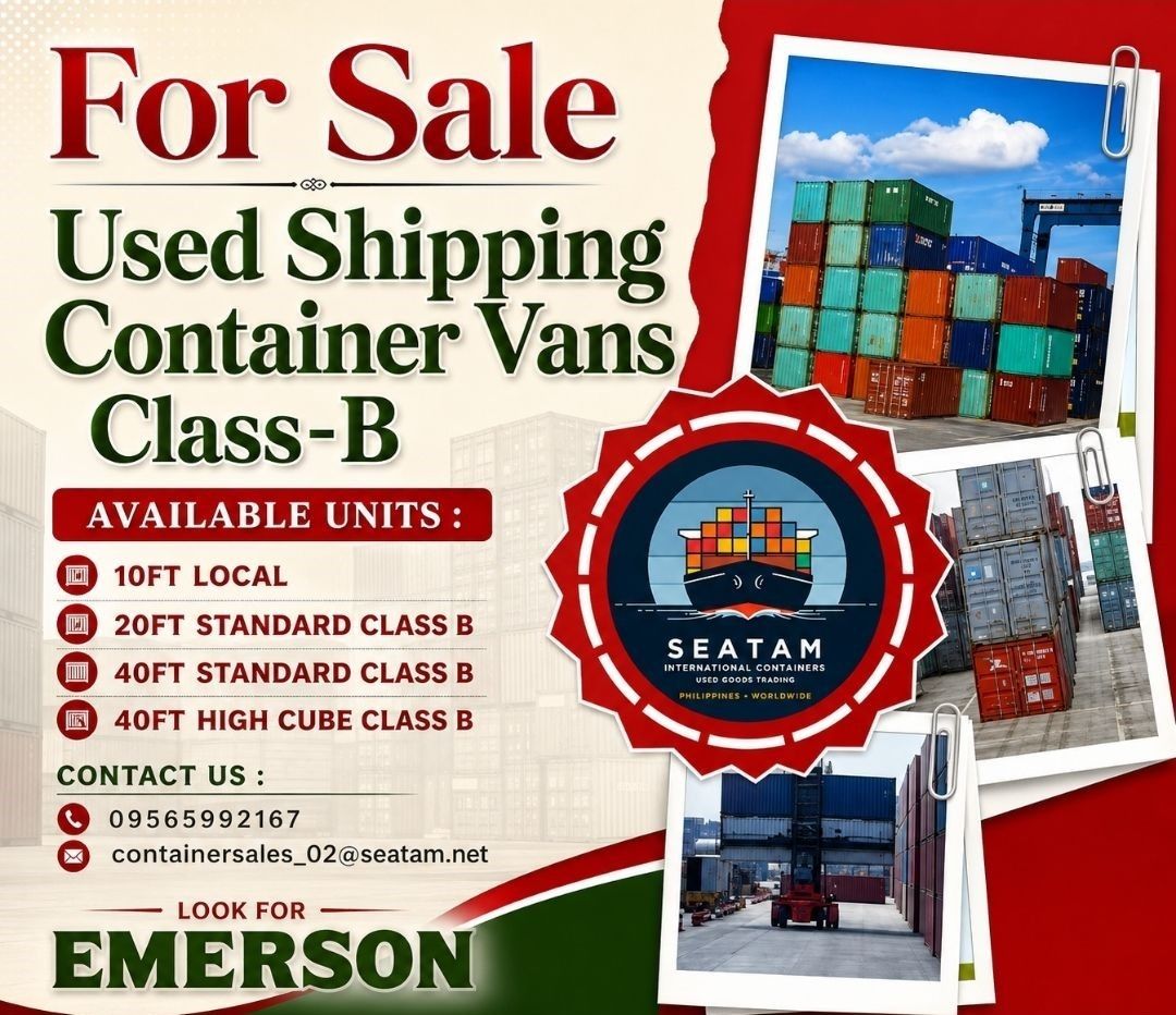 USED SHIPPING CONTAINER VANS FOR SALE (Category: Construction & Building Materials) located in San Jose del Monte. Submitted by seatam_emerson (Listing ID 1459573468, Image 2). Description: USED SHIPPING CONTAINER VANS FOR SALE.