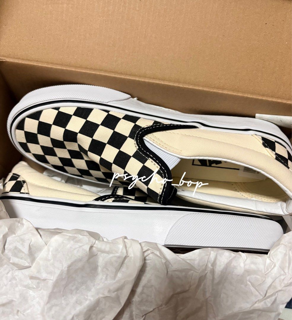 Vans Checkerboard Slip-On Shoes (Category: Sneakers) located in Taguig. Submitted by psycho_bop.backup (Listing ID 1459607796, Image 2). Description: Previous acc: psycho_bop (https://carousell.app.link/Ay0h2SytxBb) ✨Brand new ✨Authentic (glorietta nabili) ✨Never been used! ✨RFS: impulse buy (bought aug 21) 🚩DO NOT MESSAGE AND MAKE OFFER IF YOU’RE GOING TO GHOST US! 🚩 💸MOP: Gcash, Paymaya, Gotyme, Maribank, Unionbank If you have questions & cl