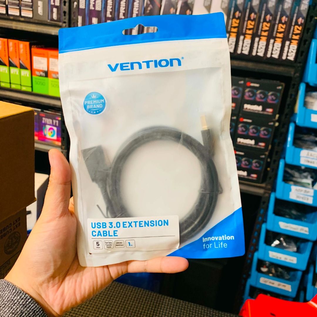 Vention 1M USB-A Extension Cable USB 3.0 Black VAS-A45-B100 (Category: Cables & Adaptors) located in Caloocan City. Submitted by swiftdeer.cf08f3 (Listing ID 1459554614, Image 1). Description: - Vention USB 3.0 Extension Cable - Premium brand quality - Ideal for extending USB connections - "Innovation for life" tagline 💳 INSTALLMENT AVAILABLE BDO • BPI • HSBC • Chinabank • Unionbank • Salmon • Skyro • GGives All products are original with warran