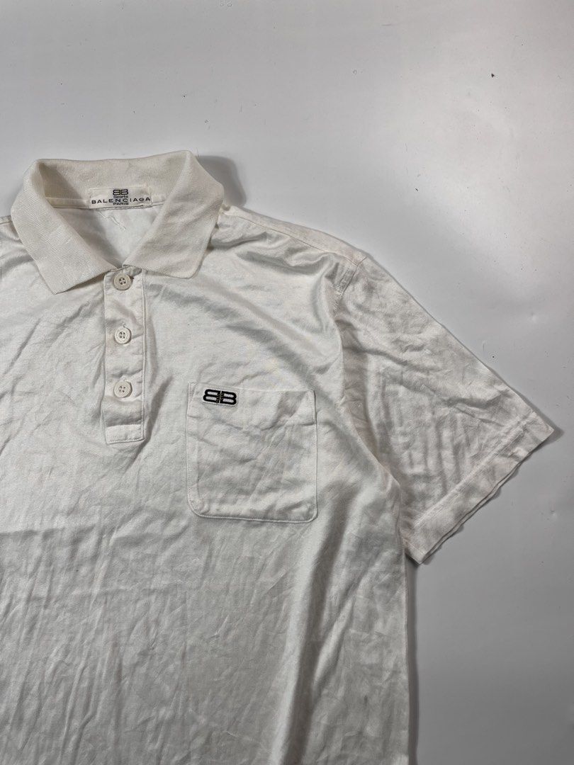 Vintage balenciaga poloshirt (Category: Tshirts & Polo Shirts ) located in Iloilo. Submitted by ukayhunter.ilo (Listing ID 1459630948, Image 2). Description: Vintage balenciaga poloshirt white Size medium Measurement 21x28 Noflaws .