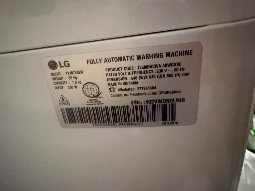 Washing machine (Category: Cleaning Tools & Supplies) located in Manila. Submitted by hyacinthleah (Listing ID 1459607882, Image 3). Description: Rfs: nagpapa laundry na lang.