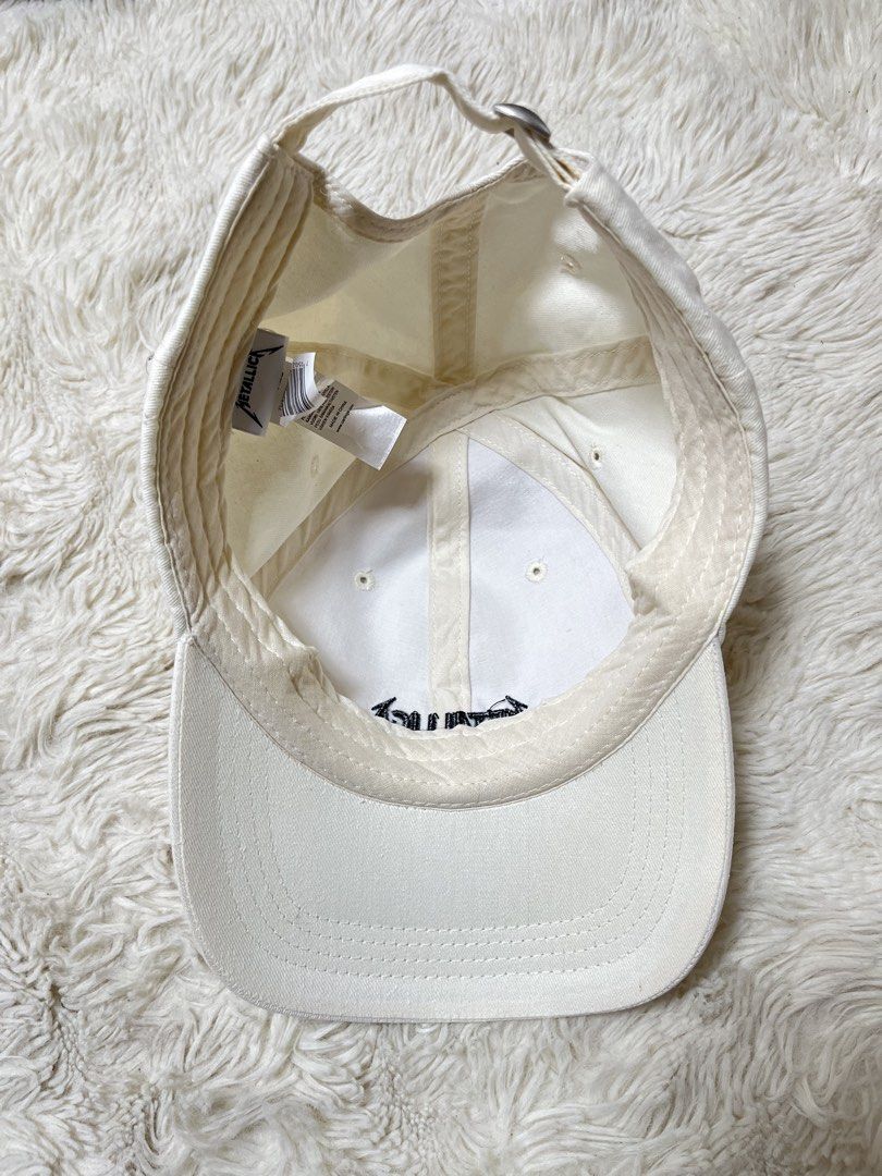 White Metallica Cap - One Size (Category: Caps & Hats) located in General Santos City (Dadiangas). Submitted by crisjayg (Listing ID 1459608389, Image 3). Description: - White baseball cap featuring the iconic Metallica logo embroidered on the front. - Adjustable strap at the back ensures a comfortable and secure fit. - Tag indicates 'one size', suitable for most head sizes. - A must-have accessory for any devoted Metallica fan. - Classic and ver