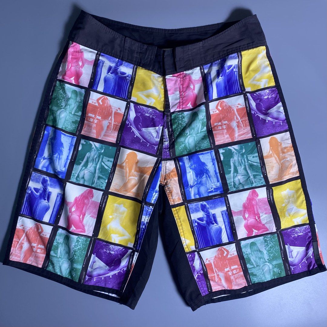 Y2K Reef Boardshort (Playboy Vibes) (Category: Swim Trunks & Board Shorts) located in Manila. Submitted by knives.finds (Listing ID 1459676972, Image 2). Description: Reef W 32-33 L 22 Leg Op 12 ISSUE: NO LACE HOLE 650 +SF .