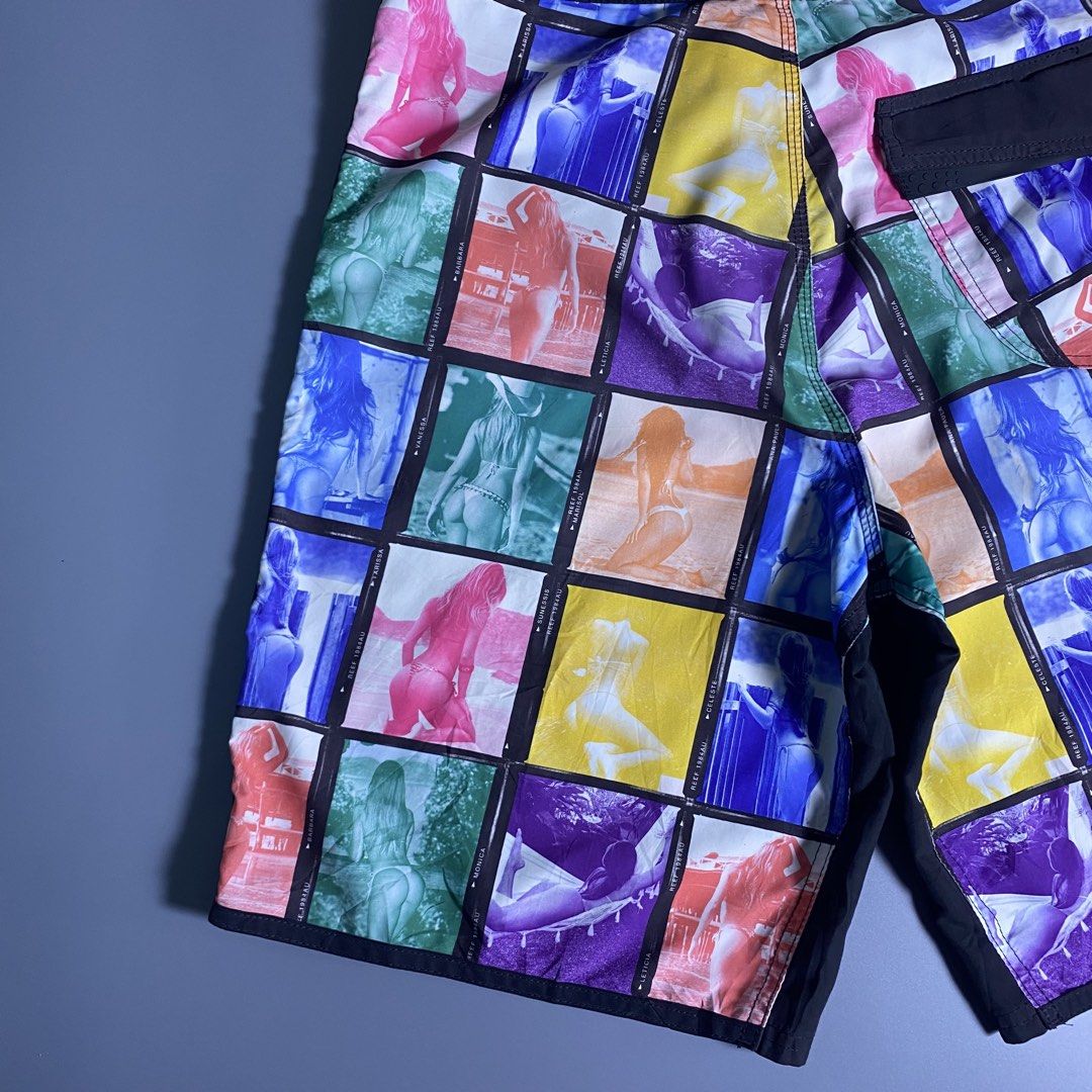 Y2K Reef Boardshort (Playboy Vibes) (Category: Swim Trunks & Board Shorts) located in Manila. Submitted by knives.finds (Listing ID 1459676972, Image 3). Description: Reef W 32-33 L 22 Leg Op 12 ISSUE: NO LACE HOLE 650 +SF .