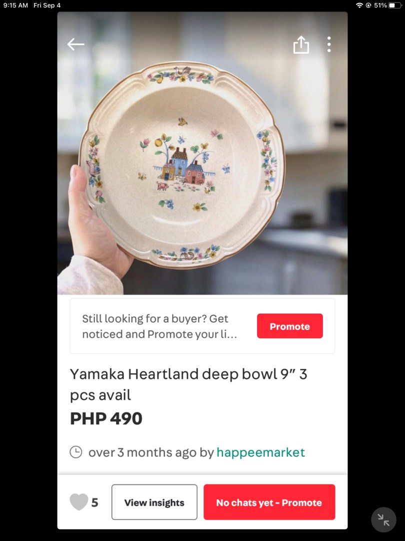 Yamaka Heartland 9.5” 9 pcs (Category: Dinnerware & Cutlery) located in Naga. Submitted by happeemarket (Listing ID 1459498119, Image 2). Description: 9 pcs avaialable Add sf.