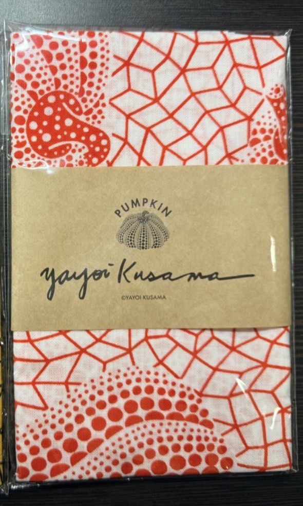 Yayoi Kusama Pumpkin Textile Artwork MOMA (Category: Art & Prints) located in Pasig City. Submitted by thetravellingguyinstyle (Listing ID 1443672537, Image 1). Description: - Featuring Yayoi Kusama's iconic pumpkin design. - White fabric with red dots and a red grid. - Brand new and sealed in its original packaging. - Php 3,995 Each - Authentic Yayoi Kusama Tenugui Artwork MOMA - Sourced from Tokyo, Japan - Approx. 90 x 30 cm .
