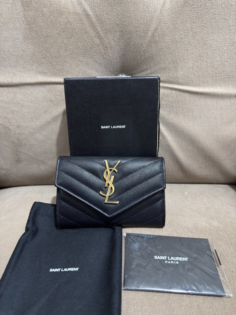YSL Cassandre Matelassè Small Envelope Card Wallet (Category: Luxury Bags & Wallets) located in Valenzuela. Submitted by eande_manila (Listing ID 1459577841, Image 1). Description: Rank A to AB No crackings, rubs or peel offs Minimal signs of use Guaranteed authentic Comes complete with box, dustbag, cards and Legitgrails certificate RFS: Decluttering.