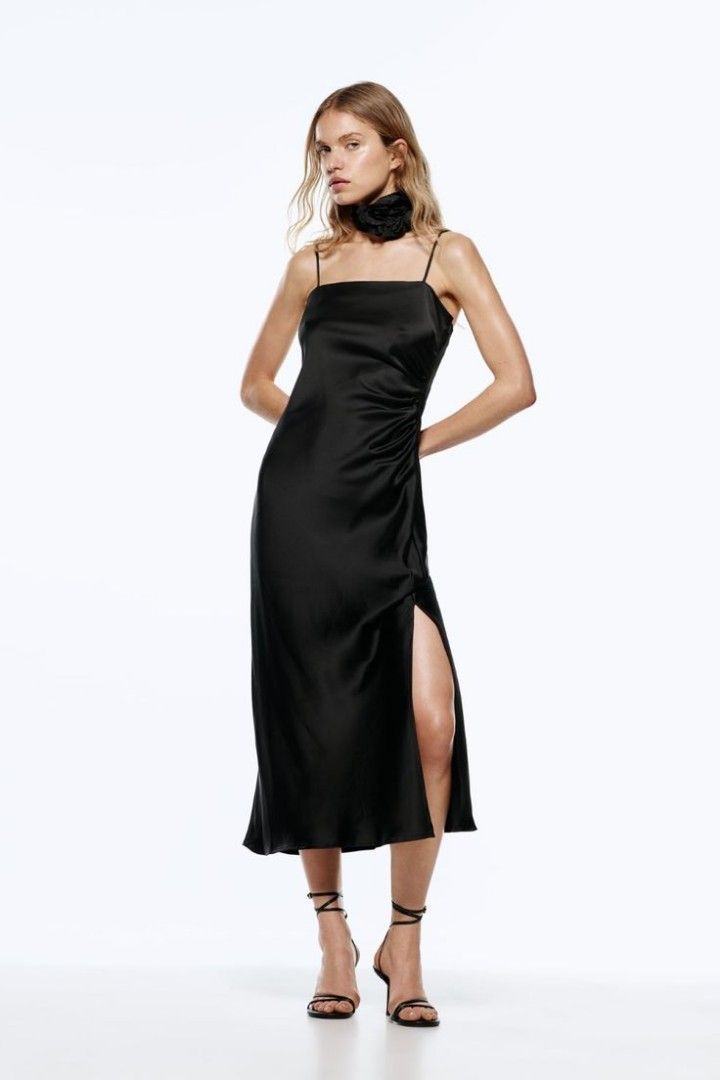 ZARA SATIN EFFECT DRESS (Category: Dresses) located in San Pedro. Submitted by cyanide.slug.cat (Listing ID 1459560358, Image 1). Description: medium 34" bust 53" length cut tag like new no flaws.