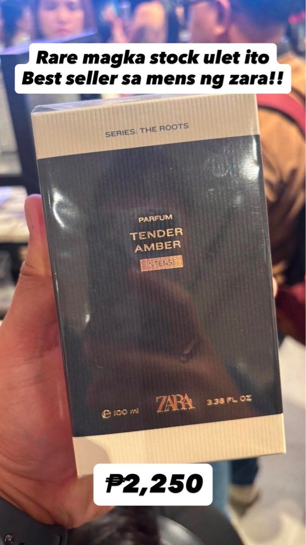 ZARA TENDER AMBER INTENSE (Category: Sanitary Hygiene) located in Caloocan City. Submitted by sizzies_fashion_style (Listing ID 1459592369, Image 1). Description: ZARA PASABAY TENDER AMBER INTENSE RARE MAGKA STOCK ITO.