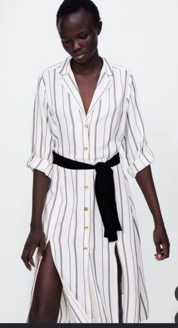Zara white stripes dress (Category: Dresses) located in Manila. Submitted by PrinceDani.Clothing (Listing ID 1459598831, Image 2). Description: zara white stripes dress small 20in width 44in length New with tag .