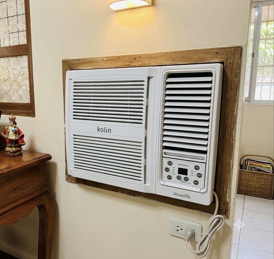 1hp Kolin quad Inverter Aircon window type (Category: Air Conditioning and Heating) located in Quezon City. Submitted by airconshops (Listing ID 1459894977, Image 2). Description: History: Bought 2025 Cleaned every 3 months No issue at all check all you want pwede ko ideliver (free & cod) With remote (I can help installing it).