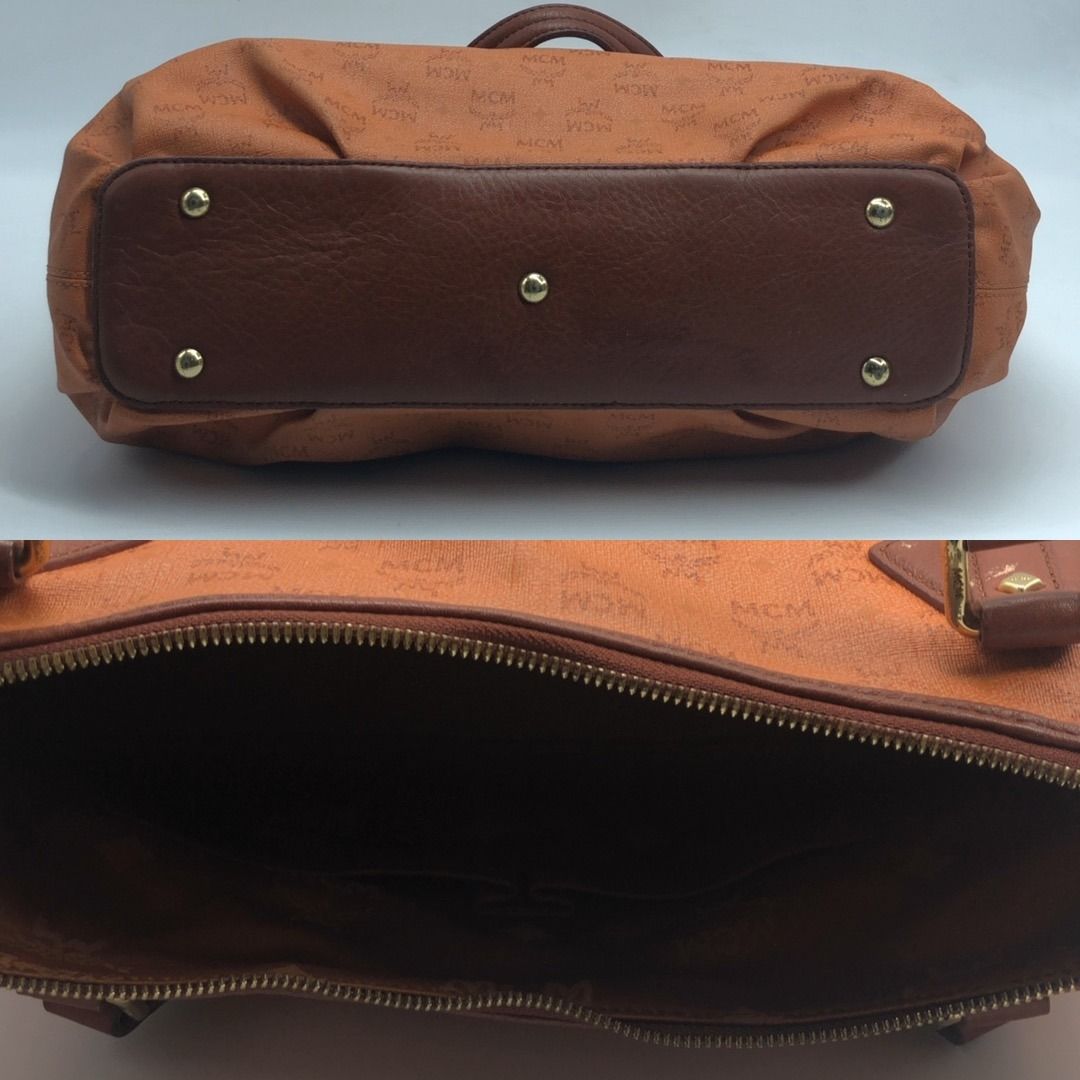 267008612 MCM BAG ORANGE TOTE (Category: Luxury Bags & Wallets) located in Taguig. Submitted by ecoring.ph (Listing ID 1459771962, Image 3). Description: ◆CONDITION: BC ◆DESCRIPTIONS: (Other defects/info:) OUTER: The body of the bag is scratched, scuffed, stained, dirty, wrinkled, deformed, has press marks, and shows signs of use. The bottom and bottom corners of the bag are scratched, scuffed, stained, dirty, wrinkled, deformed, have press marks