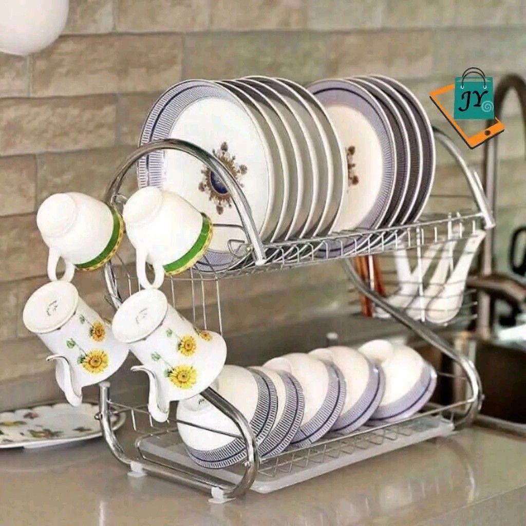 2-Layer Dish Drainer with Utensil Holder, Chrome Plated (Category: Other Kitchenware & Tableware) located in Manila. Submitted by marvieobordo (Listing ID 1459727958, Image 2). Description: - Brand New 2-Layer Dish Drainer - Made of Durable Steel with Chrome Plating - Includes Separate Utensil Holder - Perfect for Kitchen Organization - Adds Practicality and Style to Your Kitchen.