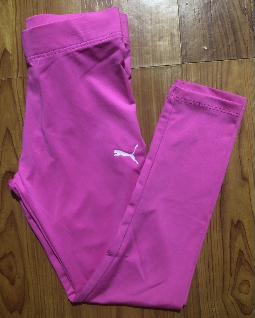 4-5y Puma Pink Capris Leggings (Category: Babies & Kids Fashion) located in Quezon City. Submitted by lexipotpot (Listing ID 1459807829, Image 1). Description: - Pink Puma capri leggings - Size: 6y on tag but runs small, BEST FOT 4-5y - Ideal for workouts or casual wear - Comfortable and stretchy material - Features Puma logo on the left leg - Waist 18-20” - L 23”.