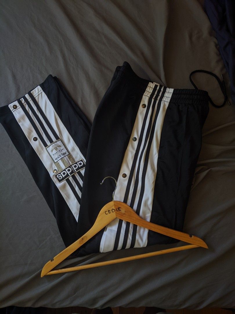 Adidas adi break track pants (Category: Joggers) located in Davao. Submitted by fafacedie (Listing ID 1459845908, Image 2). Description: Adidas adi break track pants Medium W30-38 L40.5 hem8 Excellent condition. Sign of usage 450+sf firm.