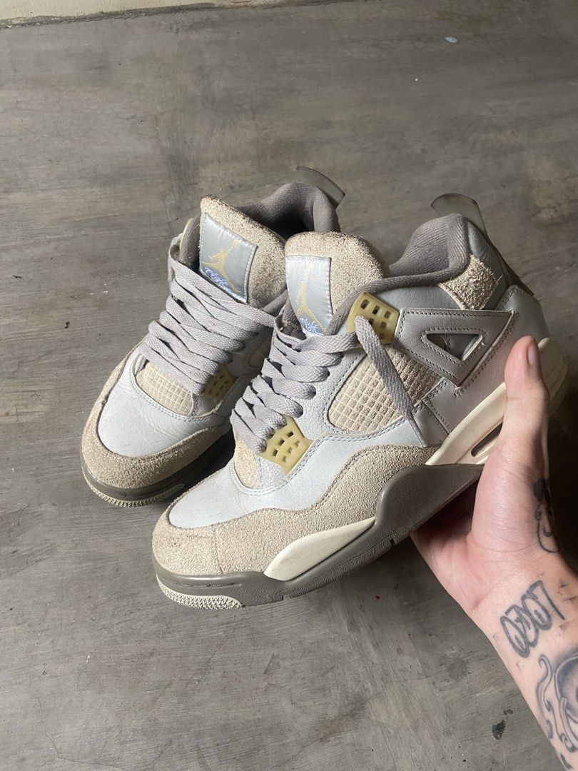 AIR JORDAN 4 RETRO SE CRAFT “PHOTON DUST” (Category: Sneakers) located in Manila. Submitted by nueveee (Listing ID 1459743184, Image 1). Description: featuring a mix of grey suede and leather uppers with pale vanilla/off-white accents and a textured split-material wing and heel tab.