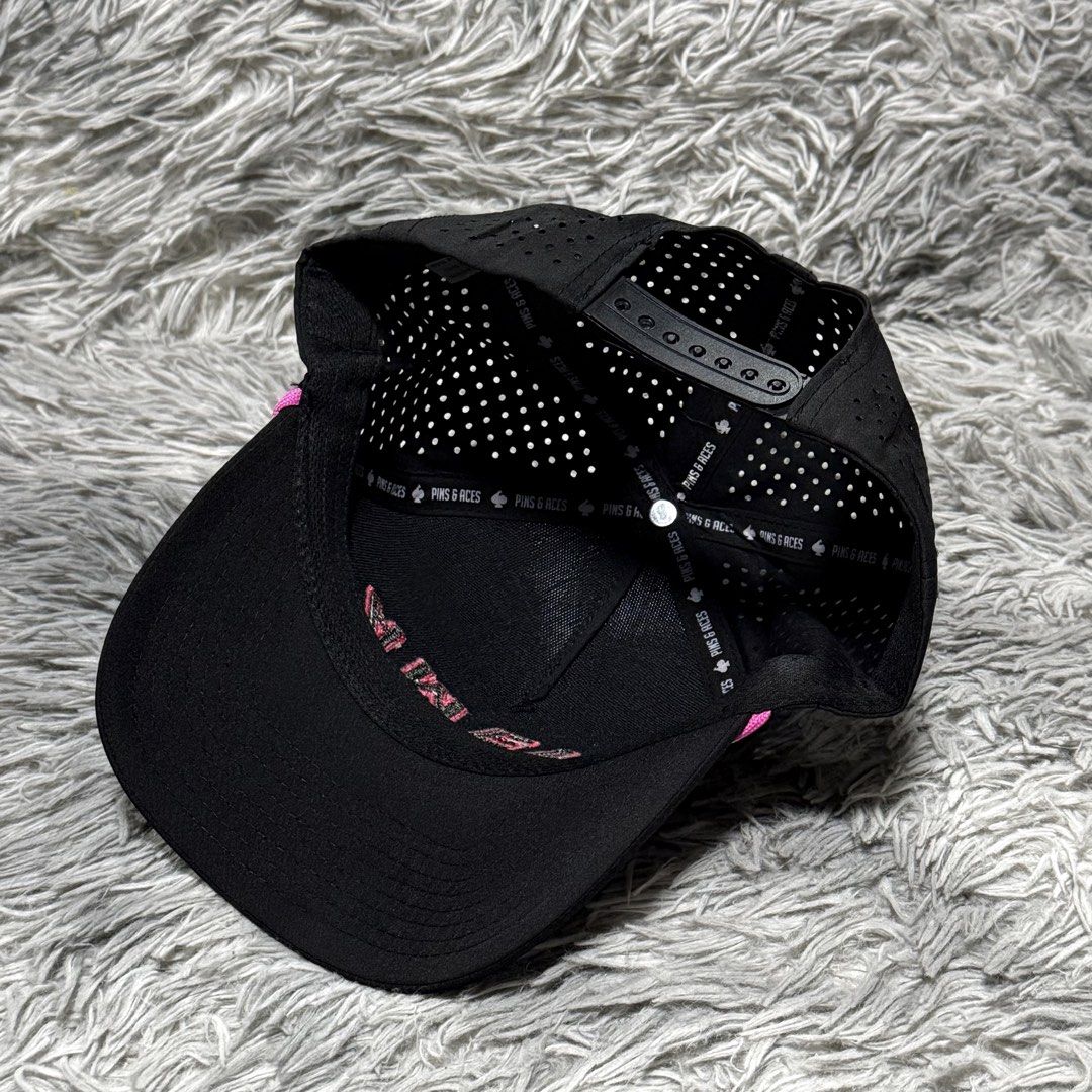 AMEN Pins & Aces - Golf Hats/Caps (Category: Hats & Beanies) located in Santa Rosa. Submitted by paulolazo (Listing ID 1459792768, Image 3). Description: PINS & ACES “AMEN” ROPE HAT ⚡ All-black perforated cap na may pink upside-down “AMEN” embroidery at rope accent. Solid na US brand, sobrang presko at lakas makaporma😮‍💨 💰 SRP: ₱3,450 ($59.63) 🔥 STEAL PRICE: ₱750 ONLY‼️ 🚨 1 OF 1 STOCK: Minsan lang magka-stock ng ganitong brand, isa lang ‘to 